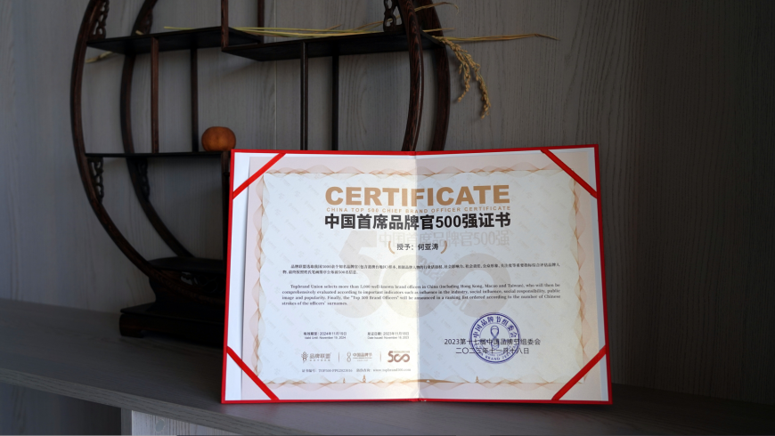 SEO行业受中国品牌节关注CBO首席品牌官何亚涛喜获首席官500强